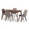 Baxton Studio Sugar Light Grey Upholstered Walnut Wood Finished 5-Piece Dining Set 144-6795-7946 - alternate 1